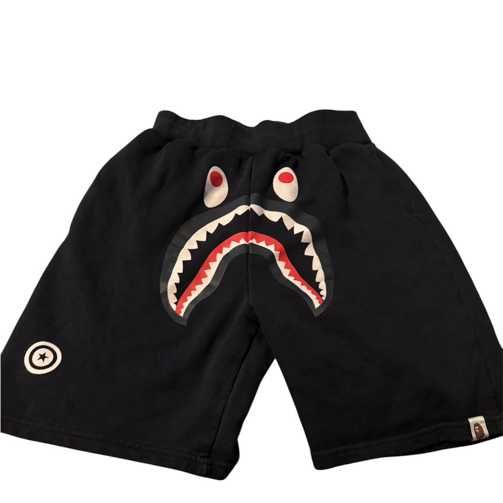 Black graphic bape shorts